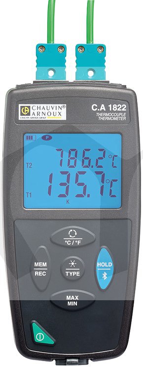 Teploměr C.A 1822, 2kan., logger, usb, BT